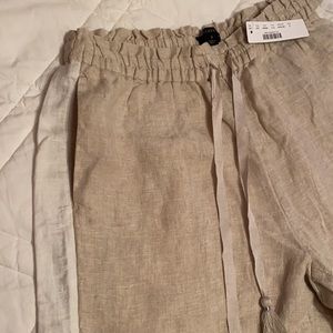 NWT J.Crew wide leg, cropped linen seaside pant size S